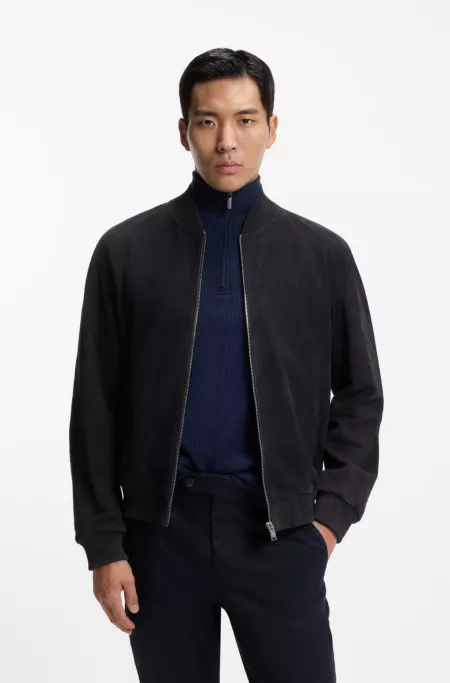 Regular-fit jacket in suede