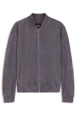 Veste Regular en cuir su&eacute;d&eacute;, Lilas