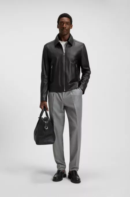 Leather jacket in a regular fit