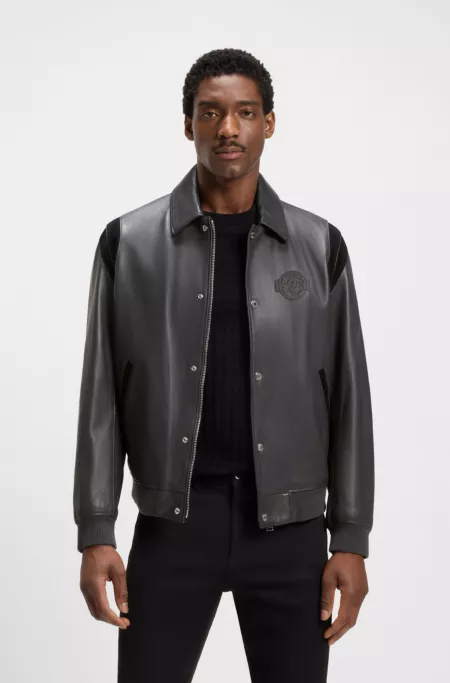 Porsche x BOSS leather jacket with contrast details