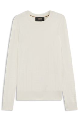 Jersey de seda con estructura de cuadros Pr&iacute;ncipe de Gales, Blanco