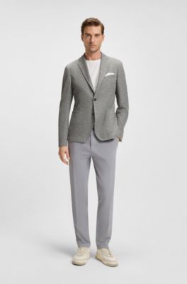 Americana slim fit en tejido el&aacute;stico con microestampado, Gris