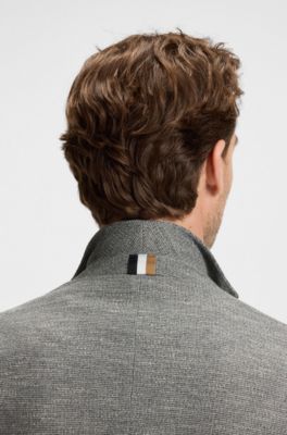Americana slim fit en tejido el&aacute;stico con microestampado, Gris