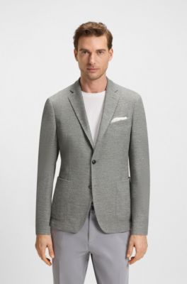 Americana slim fit en tejido el&aacute;stico con microestampado, Gris