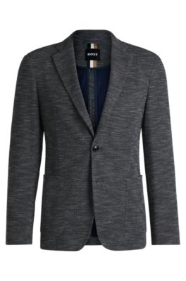 BOSS - Slim-fit suit jacket in micro-patterned stretch