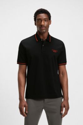 Polo Porsche x BOSS en algod&oacute;n con control de la humedad, Negro