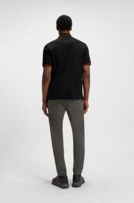 Polo Porsche x BOSS en algod&oacute;n con control de la humedad, Negro