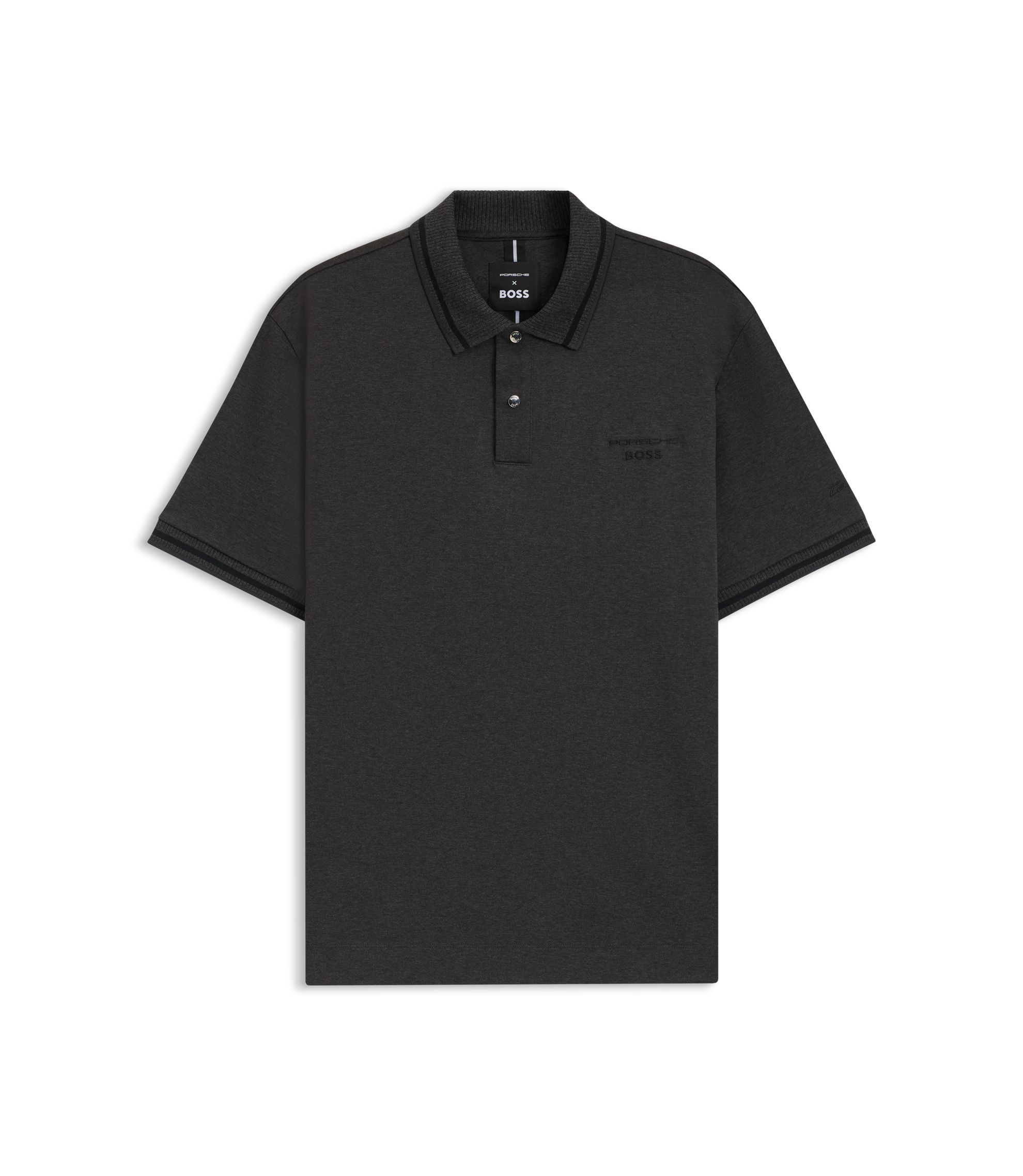 Porsche x BOSS ポロシャツ BOSS - Porsche x BOSS ポロシャツ シルケットコットン - ブラック