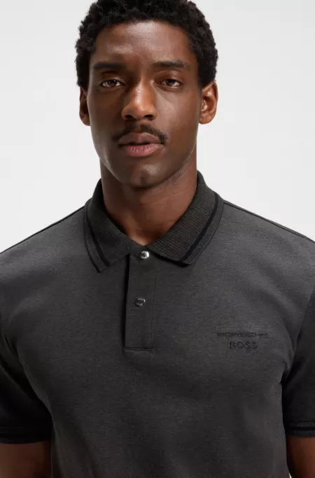Porsche x BOSS polo shirt in anti-perspiration cotton