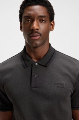 Porsche x BOSS polo shirt in anti-perspiration cotton, Dark Grey