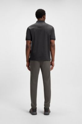 Polo Porsche x BOSS en algod&oacute;n con control de la humedad, Gris oscuro