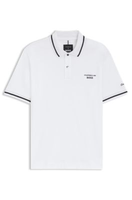 Polo Porsche x BOSS en algod&oacute;n con control de la humedad, Blanco