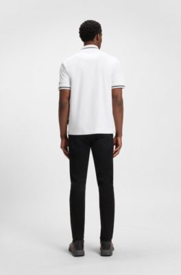 Porsche x BOSS polo shirt in anti-perspiration cotton, White