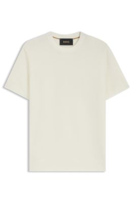 Jersey regular fit de algod&oacute;n y seda, Blanco