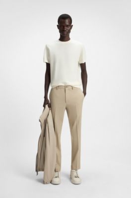Jersey regular fit de algod&oacute;n y seda, Blanco