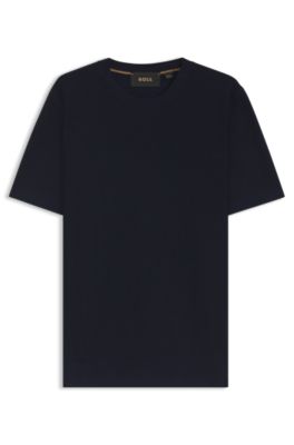 Cotton-silk sweater in a regular fit, Dark Blue