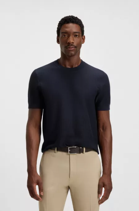 Cotton-silk sweater in a regular fit