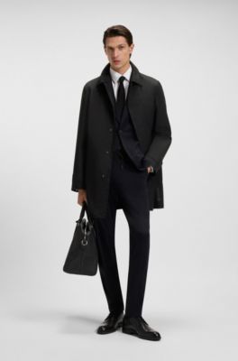 GORE-TEX&reg; water-repellent collared coat , Black