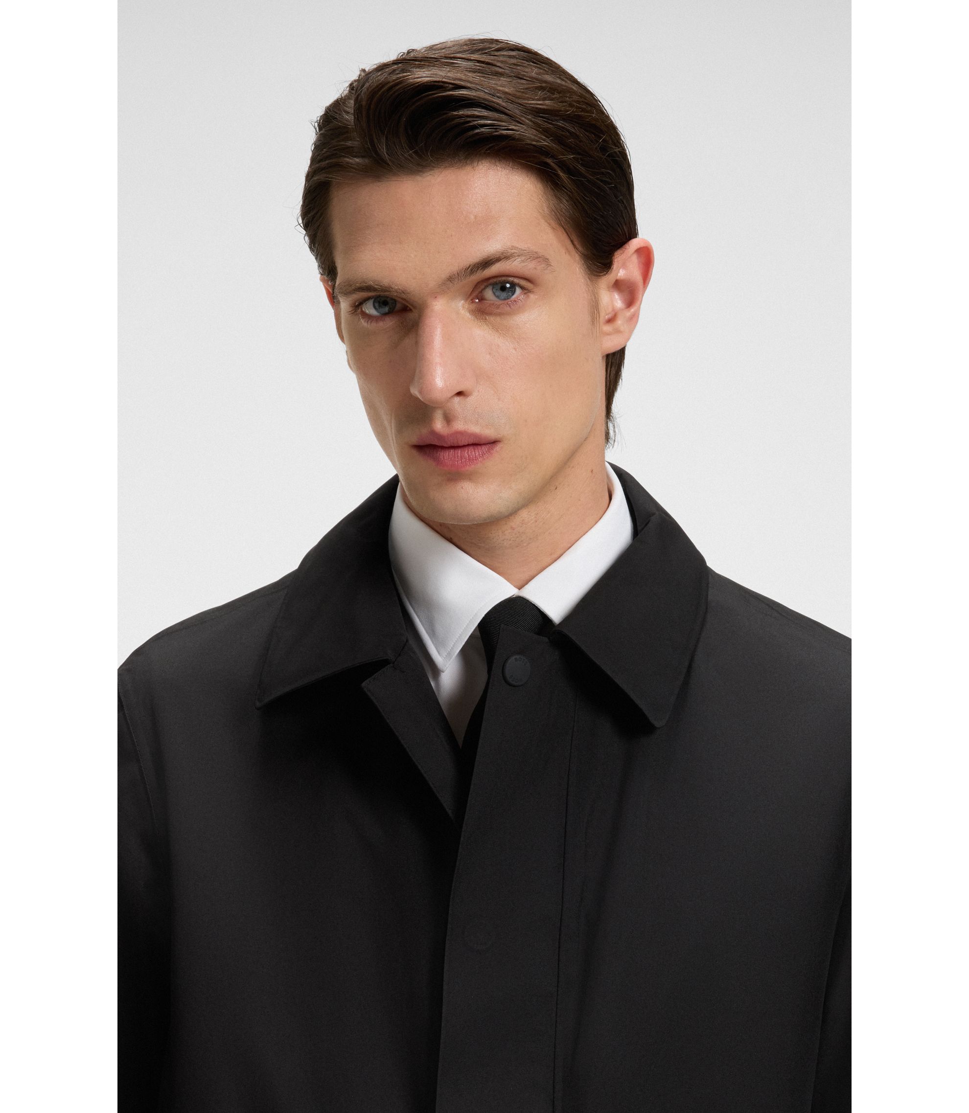 BOSS - GORE-TEX® water-repellent collared coat - Black