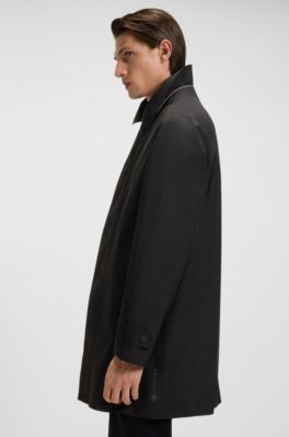 Abrigo de GORE-TEX&reg; repelente al agua con cierre oculto, Negro