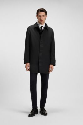 GORE-TEX&reg; water-repellent collared coat , Black