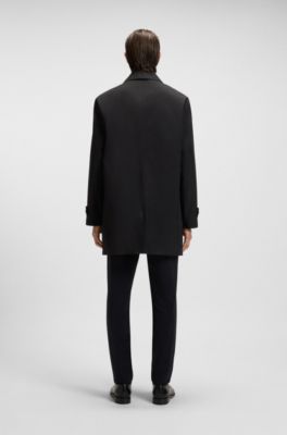 GORE-TEX&reg; water-repellent collared coat , Black