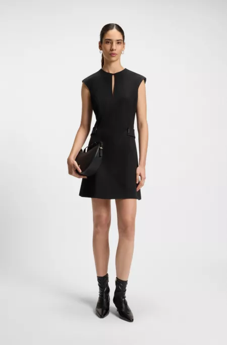 Shift dress with belt detail