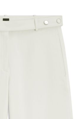 Pantalones relaxed fit de lona de algod&oacute;n, Blanco