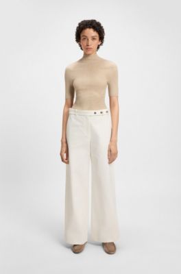 Pantalon Relaxed en toile de coton, Blanc
