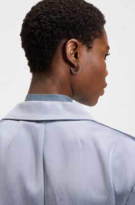 Relaxed-fit blazer in sateen, Light Blue