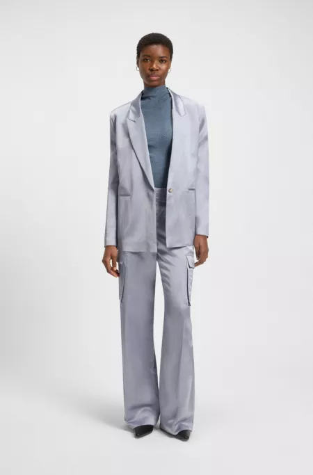 Regular-fit trousers in sateen