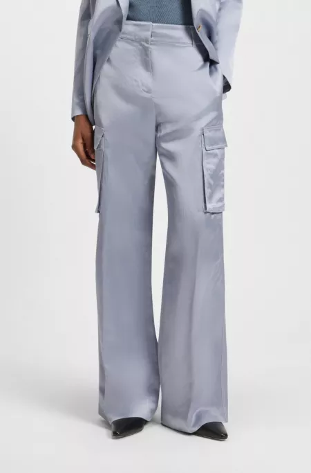 Regular-fit trousers in sateen