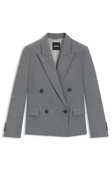 Regular-fit blazer in melange virgin wool