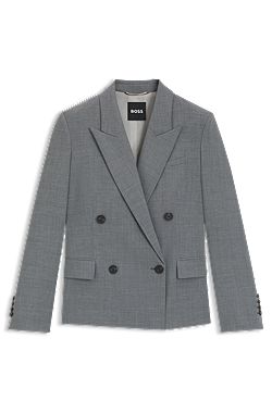 Regular-fit blazer in melange virgin wool