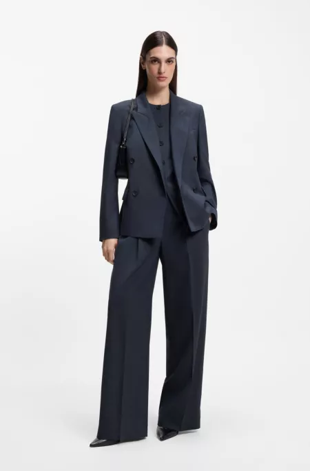 Regular-fit blazer in melange virgin wool