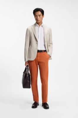 Pantalones modern fit, Marr&oacute;n