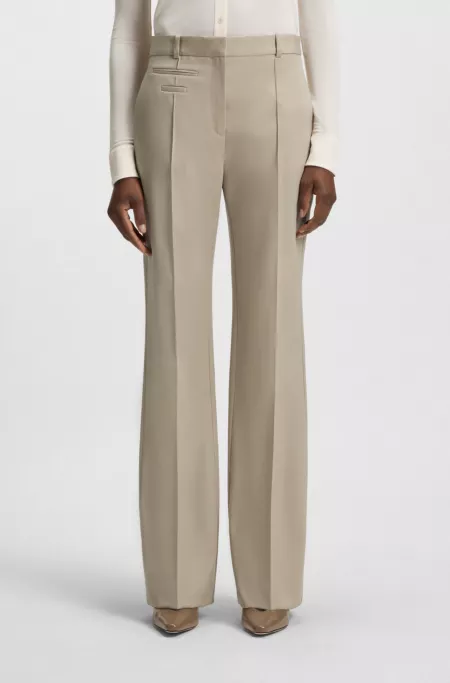 Regular-fit trousers in virgin-wool twill