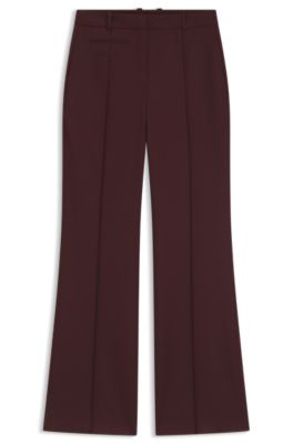Pantalones regular fit de sarga de lana virgen, P&uacute;rpura oscuro
