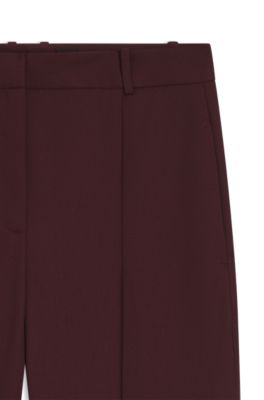 Pantalones regular fit de sarga de lana virgen, P&uacute;rpura oscuro