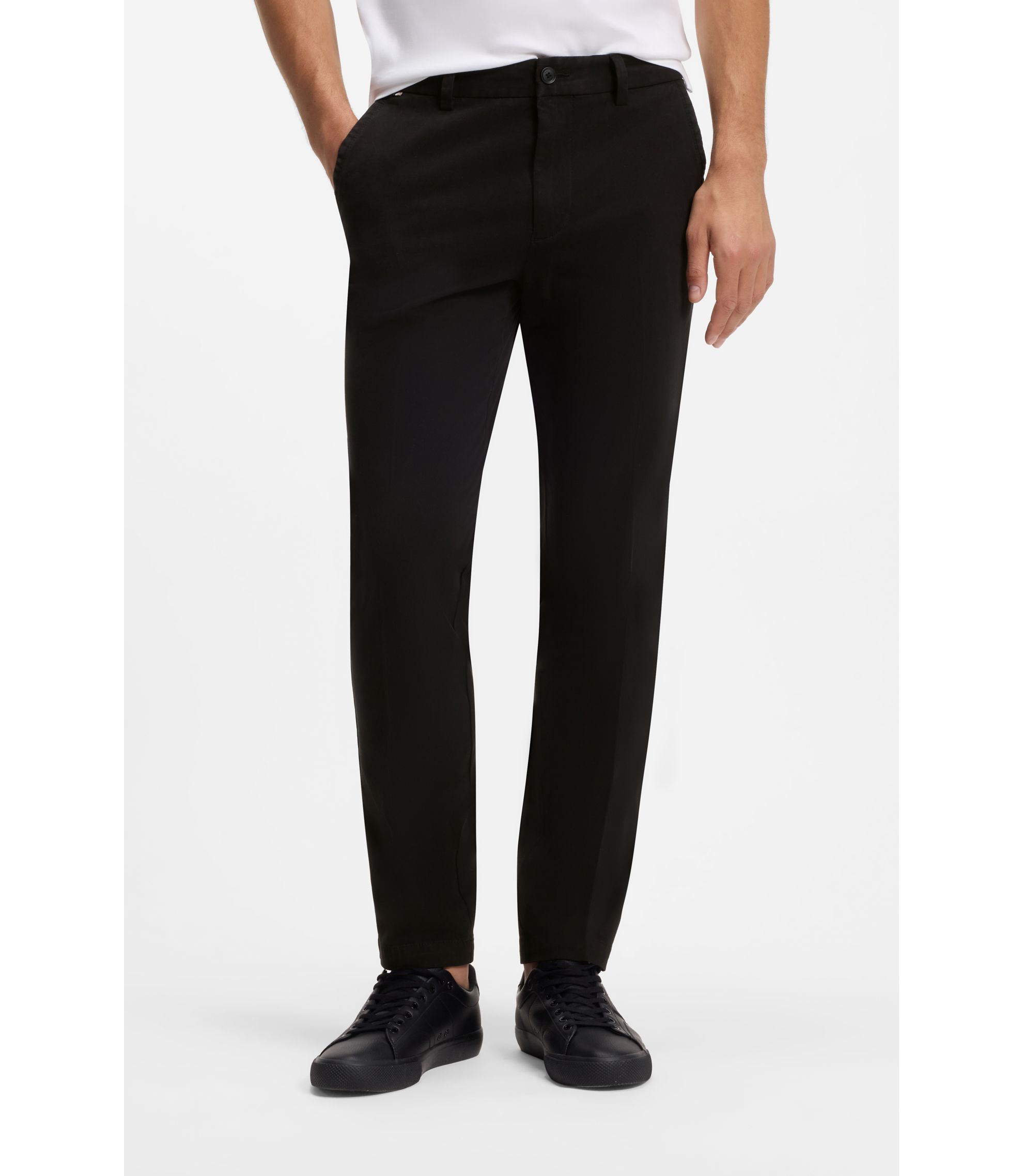 mens black slim dress pants Alberto Mens Black Slim Fit Dress Pants NP301 Size 36/30