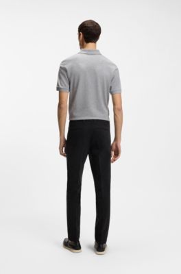 Pantalon Slim Fit en gabardine de coton stretch, Noir