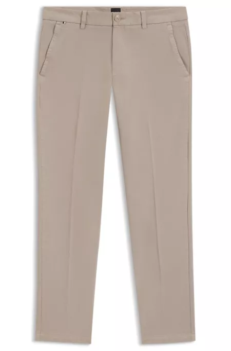 Slim-fit trousers in stretch-cotton gabardine