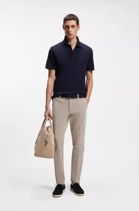 Slim-fit trousers in stretch-cotton gabardine
