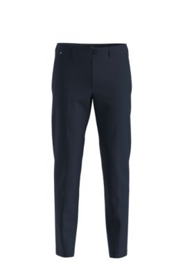 Slim-fit pants in stretch-cotton gabardine, Dark Blue