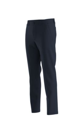 Slim-fit pants in stretch-cotton gabardine, Dark Blue