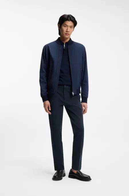 Slim-fit trousers in stretch-cotton gabardine