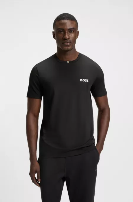 Odour-control slim-fit T-shirt in stretch piqué