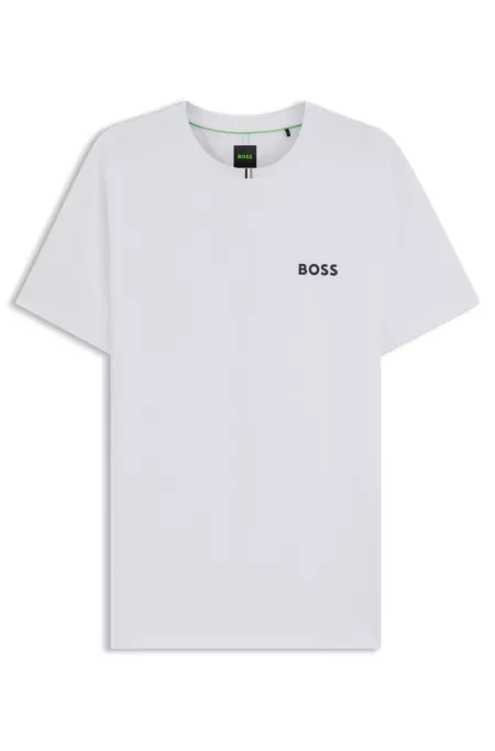 Odour-control slim-fit T-shirt in stretch piqué