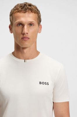 Camiseta slim fit de piqu&eacute; el&aacute;stico con control del olor, Blanco