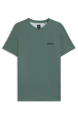 Odour-control slim-fit T-shirt in stretch piqu&eacute;, Light Green